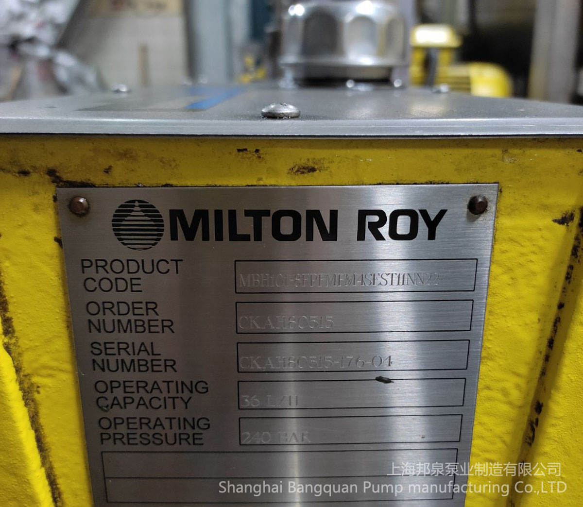 MBH101-8FPFMFM4SEST11NN22 MILTON ROY 隔膜计量泵Diaphragm metering
